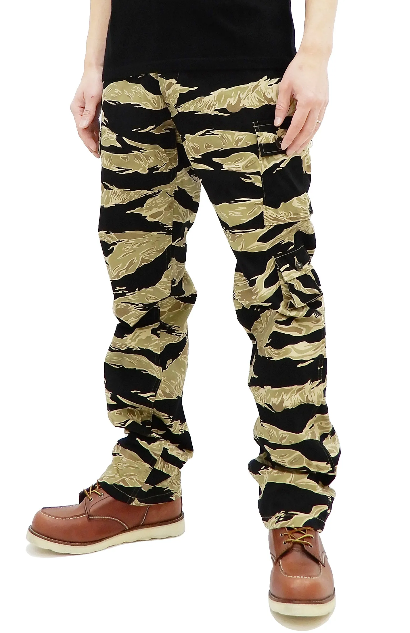 Buzz Rickson Camo Cargo Pants Men's Military Golden Tiger Camouflage Trousers BR41903