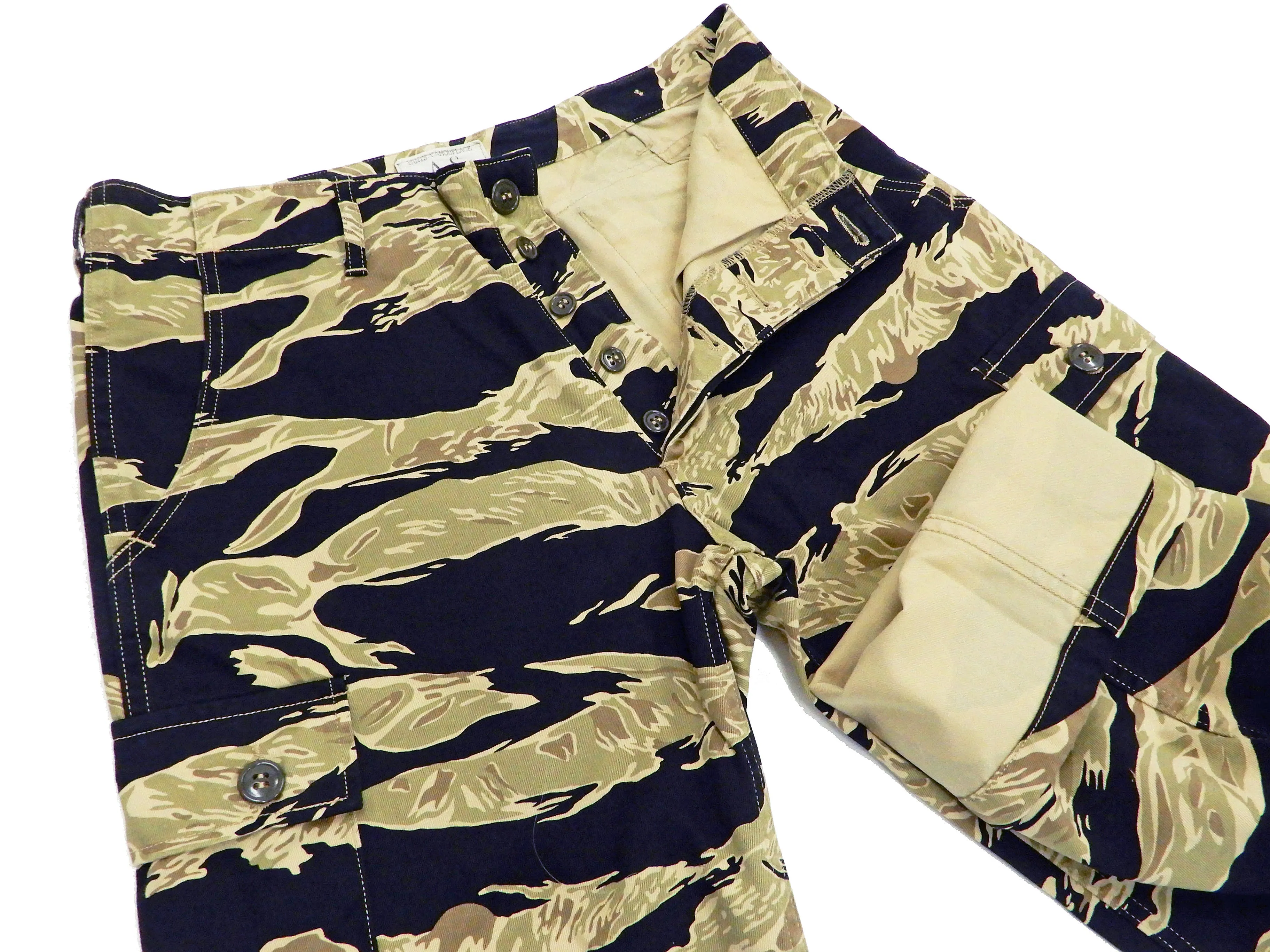 Buzz Rickson Camo Cargo Pants Men's Military Golden Tiger Camouflage Trousers BR41903