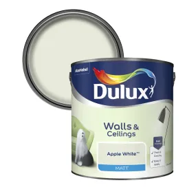 Dulux Matt Emulsion Paint For Walls And Ceilings - Apple White 2.5L