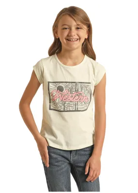 Girl's Rock & Roll Western Graphic Cap Sleeve