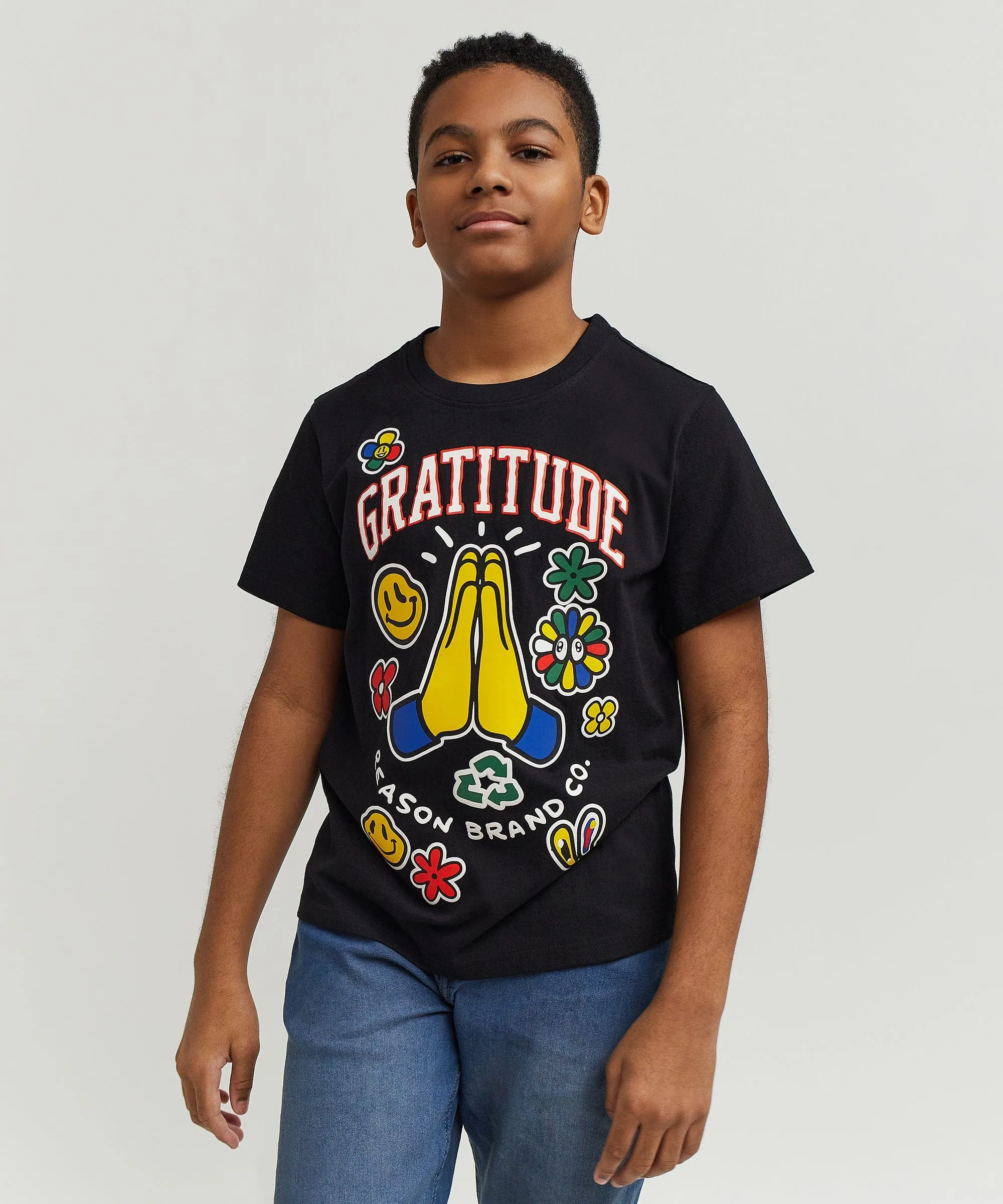 Kids Gratitude Short Sleeve Tee - Black