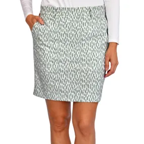 KJUS Women's Ice Skort Print 16.5" - Silver Fog/Sage Green