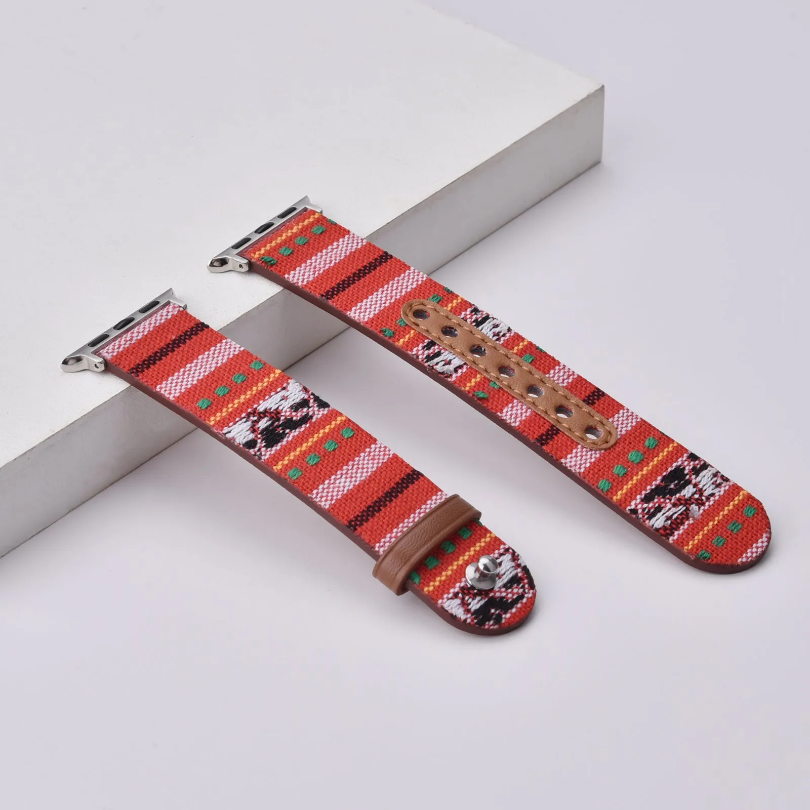 Leather & Canvas Ethnic Style Band for Apple Watch