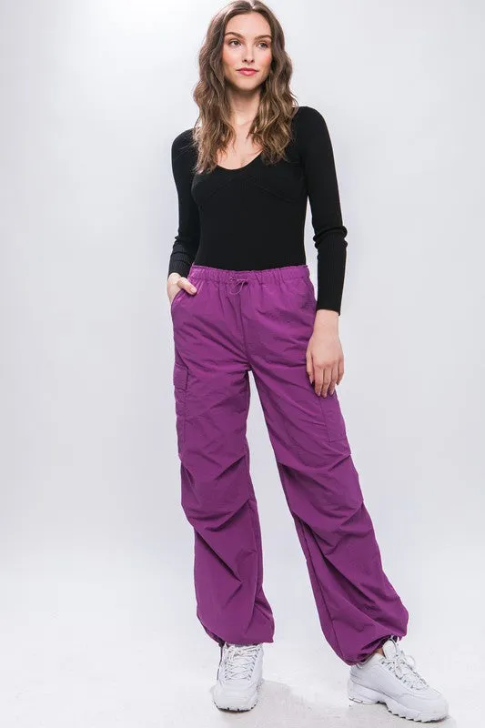 Lena Loose Fit Parachute Cargo Pants // 5 COLORS