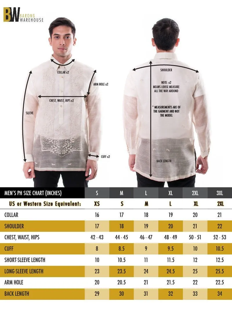 MJ16 - Jusi Barong Tagalog Short-Sleeve