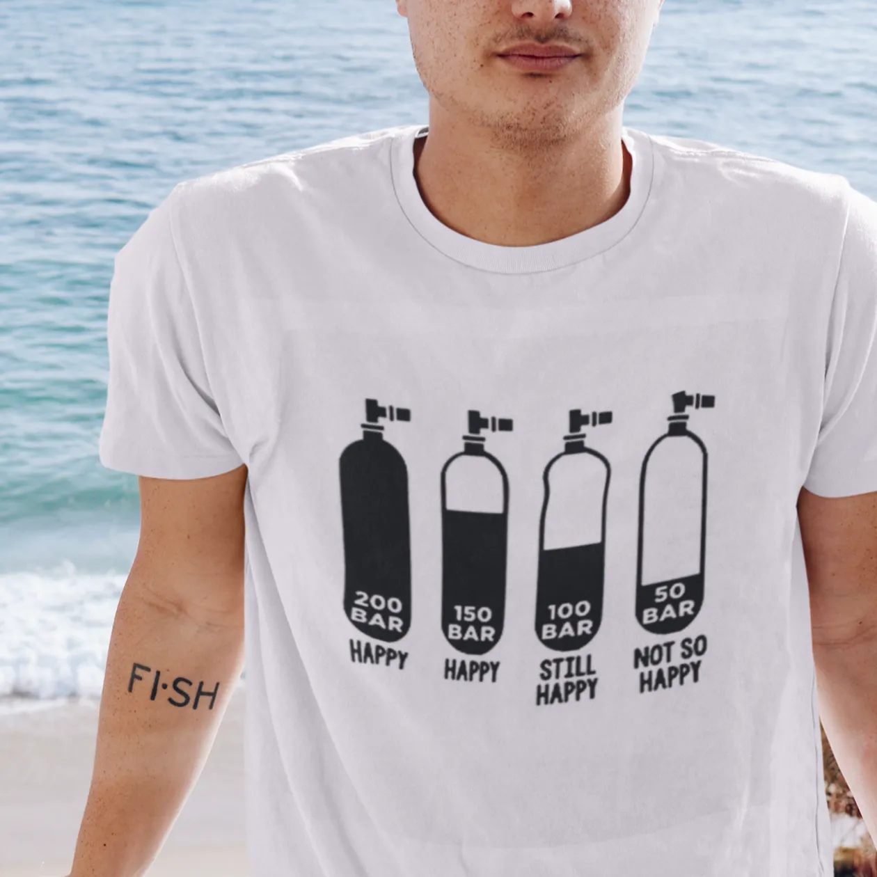 Scuba diving T-Shirt for Men | Happy or not so happy?