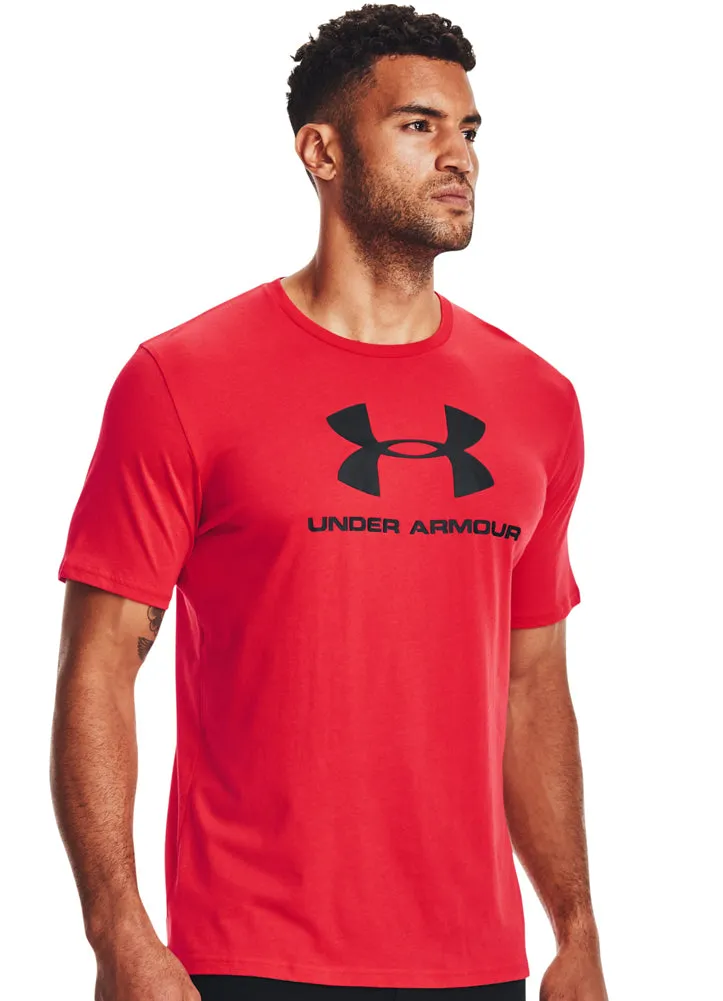 S/S UA Sportstyle Logo Tee in Red by Under Armour