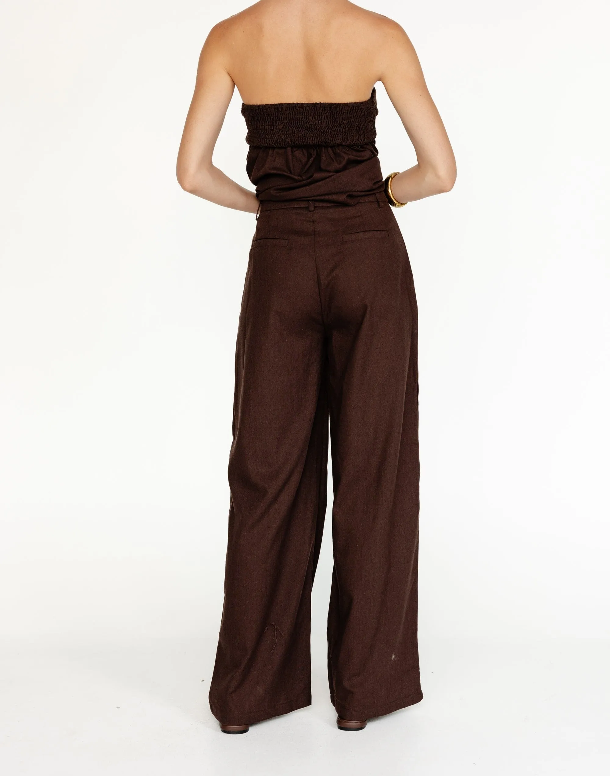 Tarsha Linen Pants (Chocolate)