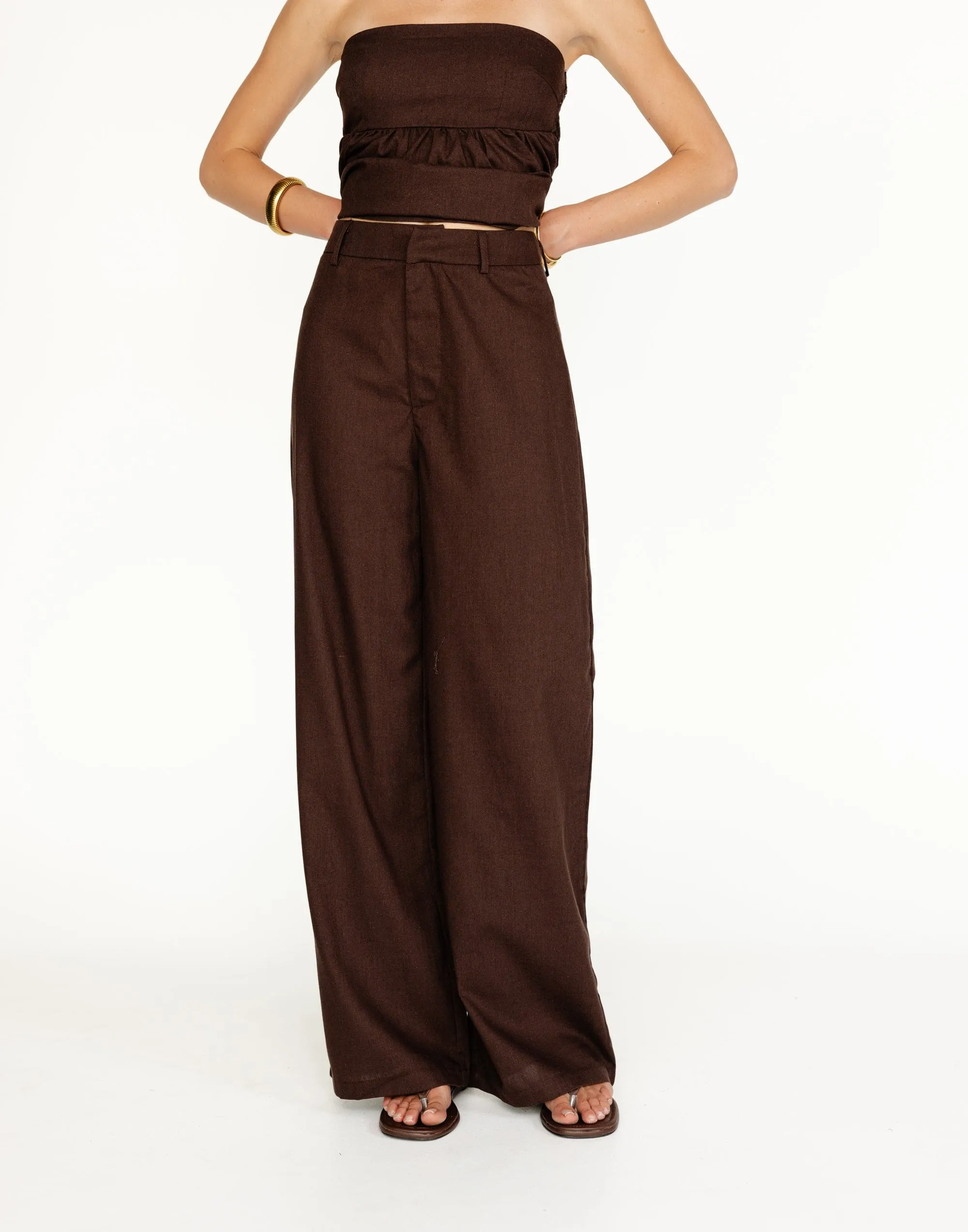 Tarsha Linen Pants (Chocolate)