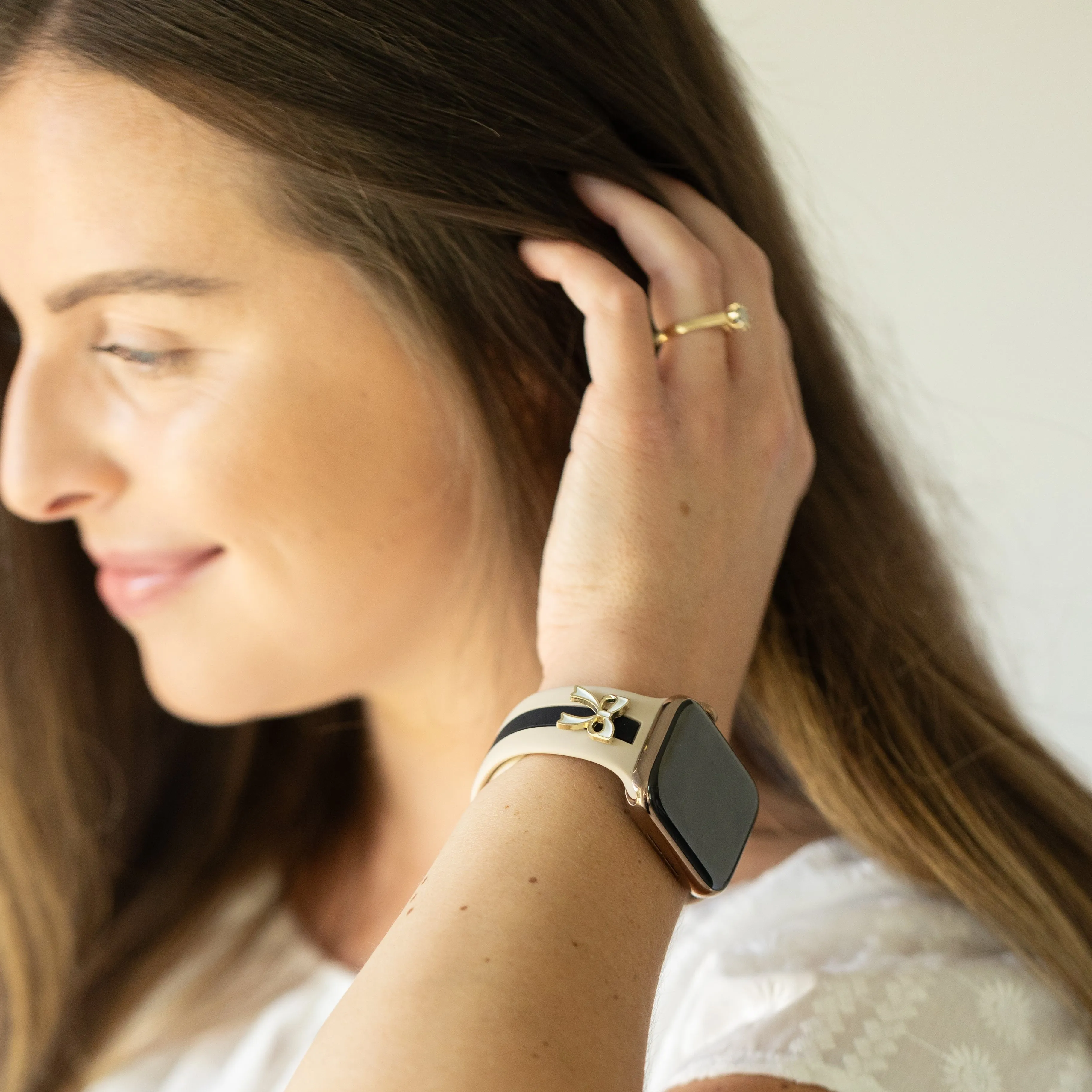 The It Girl Nude Sand and Black Smart Watch Band