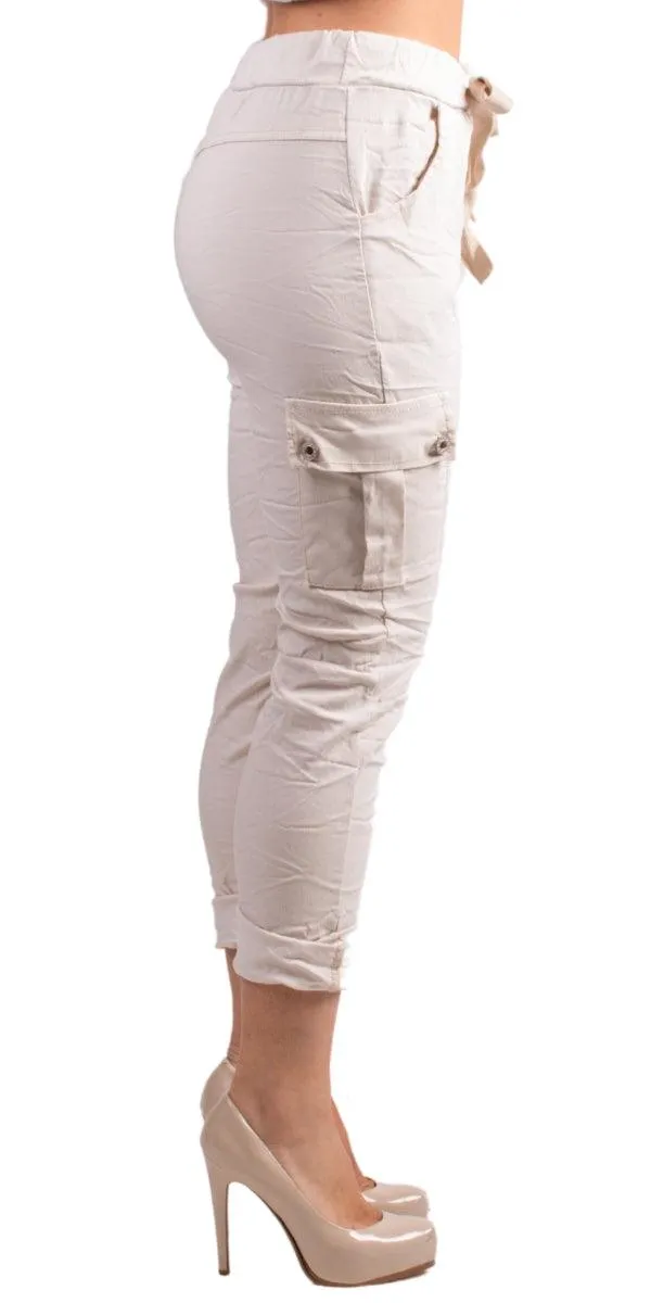 Tie-Waist Cargo Pants